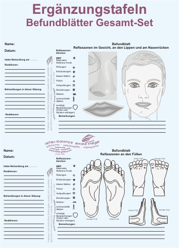 Reflexzonen Ergänzung - Reflexzonen Befundblätter Gesamtset