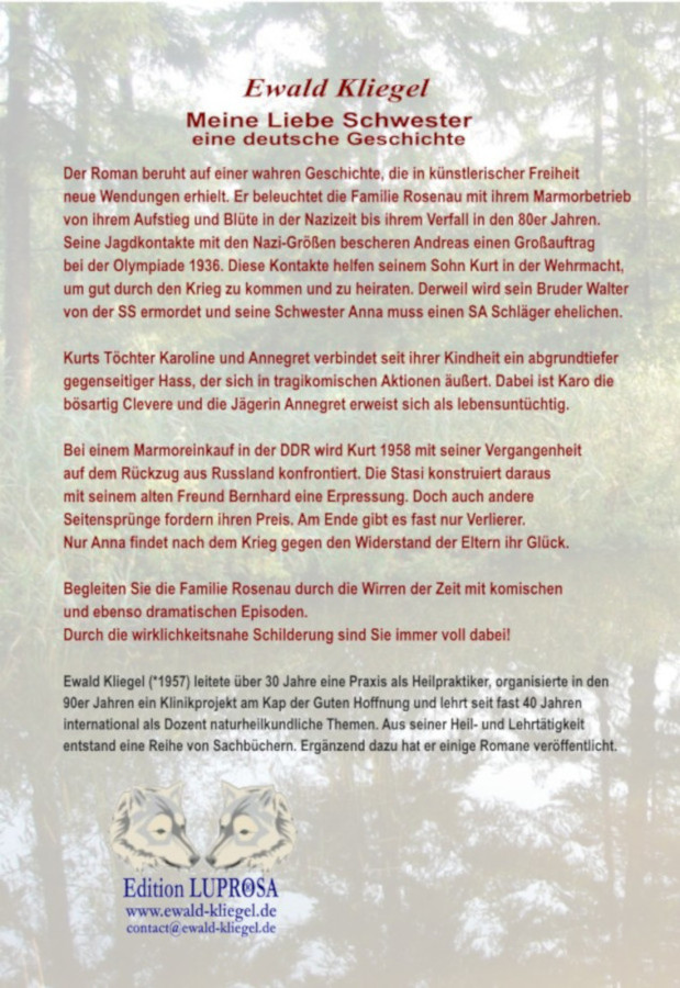 Ewald Kliegel : Meine liebe Schwester - eine deutsche Geschichte - bei AMAZON